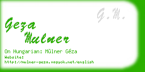 geza mulner business card