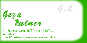 geza mulner business card